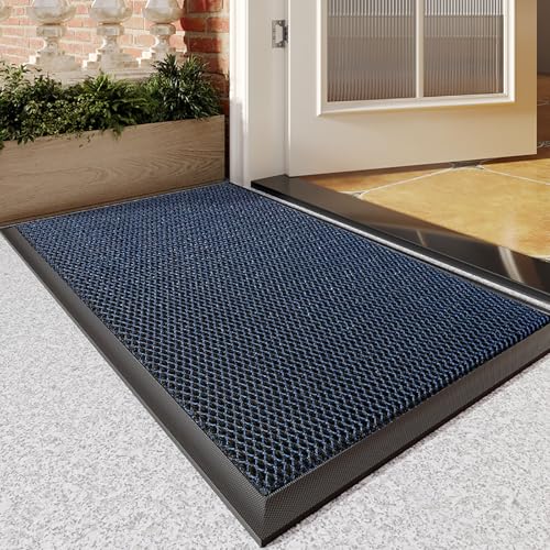 NIUSABOU Teppiche im Außenbereich, Fußmatte aus Stretch-Netzgewebe for den Eingang, Mehrfarbig, mehrere Größen(Dark Blue,31x47in/80x120cm) von NIUSABOU