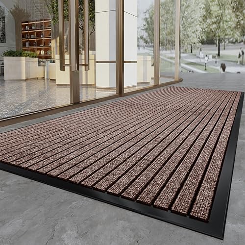 NIUSABOU Teppiche im Außenbereich, Fußmatte for drinnen und draußen, rutschfest, for den Eingang, Mehrfarbig, mehrere Größen(Coffee,47x70in/120x180cm) von NIUSABOU