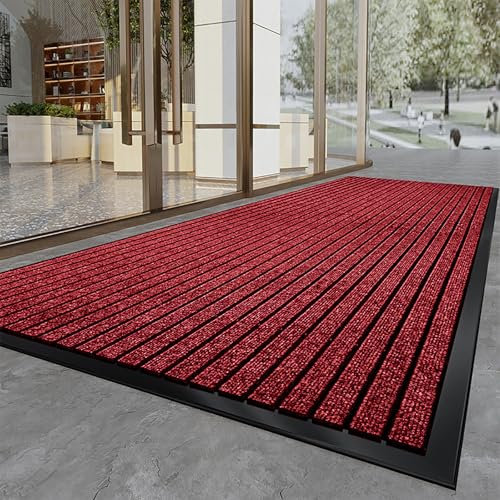 NIUSABOU Teppiche im Außenbereich, Fußmatte for drinnen und draußen, rutschfest, for den Eingang, Mehrfarbig, mehrere Größen(Red,31x39in/80x100cm) von NIUSABOU