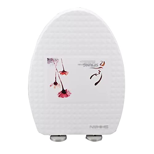 NIUSABOU Toilettensitz weich geschlossen, Weicher Abschluss Anti-Slam V-Form-Toilettensitz und Abdeckung pp. 300lb einfache Mehrfarbeninstallation(Color) von NIUSABOU