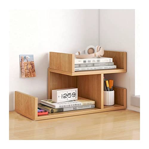 NIUSABOU Wandmontiertes Bücherregal, 2-Tier Mehrzweck Bücherregal Holz Arbeitsplatte Bücherregal Lagerung Display Rack Büro Liefert Schreibtisch Organizer Schreibtisch von NIUSABOU