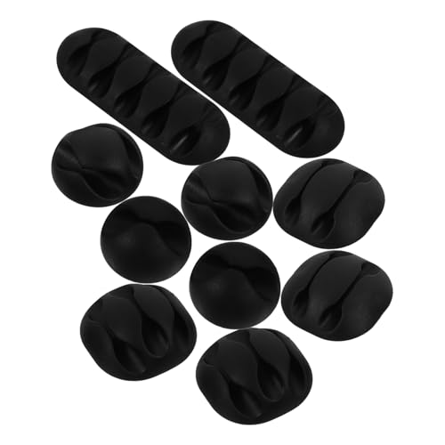Robuste Kabelklemmen. Selbstklebende Kabel-Organizer-Clips, mehrfarbig, 10 Stück(Black) von NIUSABOU
