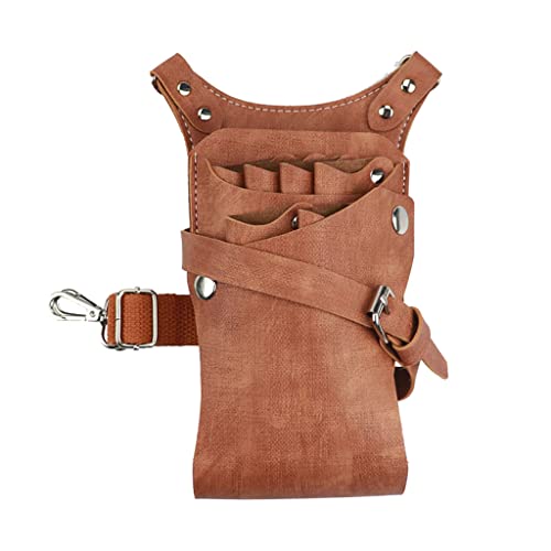 Salon Friseur-Toolkit, 6 Stück PU-Leder Friseurschere und Werkzeug Hüfttasche Beutel Holster Multicolor(D) von NIUSABOU