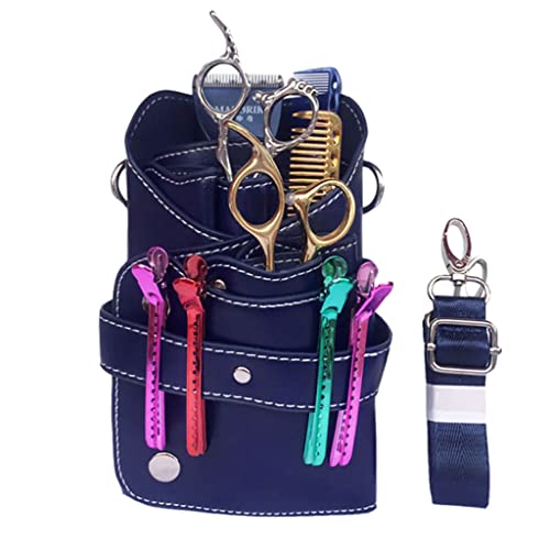 Salon Friseur-Toolkit, PU-Leder Salon Tools Taille Holster Tasche 6 Schere Positionen Multicolor(C) von NIUSABOU