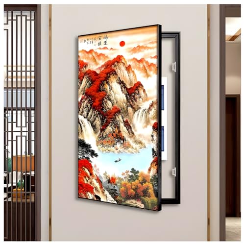 Sicherungskasten Deckel, Malerei, Stromkastenabdeckung, Kreativer Schaltkasten Moderne Stromzählerabdeckung, Gemälde ausblenden Wanddekoration(G,50x100 cm/19.7x39.4 in) von NIUSABOU