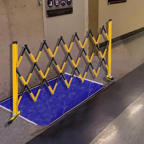 Straßenbarrieren ausdehnen, Einziehbare Verkehrssperre, Falttor, erweiterbare mobile Barriere, Gelb/Schwarz, mehrere Größen(1.2m x 4m/3.9ft x 13.1ft) von NIUSABOU