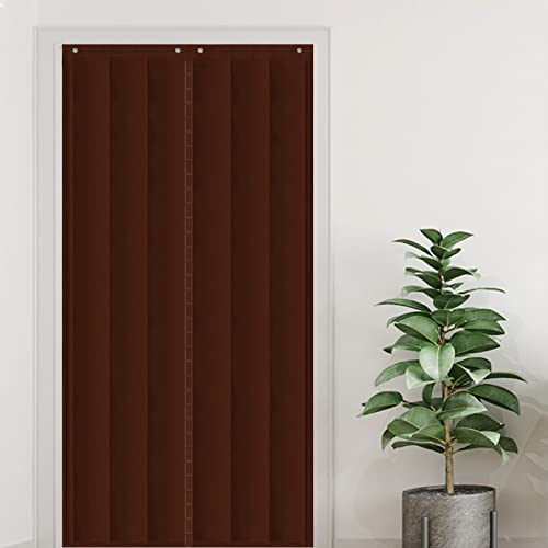 Wärmeleitungsvorhänge, Selbstschließender, isolierter, schalldichter Türvorhang in mehreren Größen(W 55.1" x L 82.7" (1 Panels)) von NIUSABOU