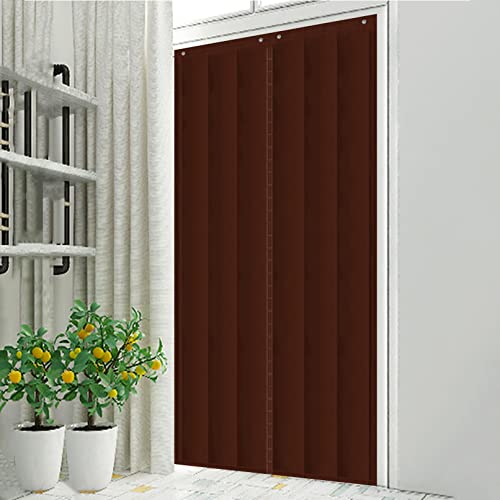 Wärmeleitungsvorhänge, Selbstschließender, isolierter, schalldichter Türvorhang in mehreren Größen(W140cm*H220cm/55 * 86.5in) von NIUSABOU