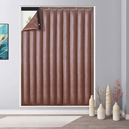 Wärmeleitungsvorhänge, Wärmeisolierte Verdunkelungsvorhänge mit Geräuschreduzierung for Tür und Fenster, PU-Ösen oben, verschiedene Größen(150x180cm/59x71in) von NIUSABOU