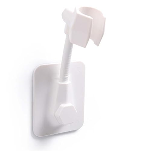 Wandgebundene Dusche, ABS Dusche Halter Halterung 360 ° Rotation Wand Halterung for Zauberstab Griff Schlauch Multicolor Quadrat(White) von NIUSABOU