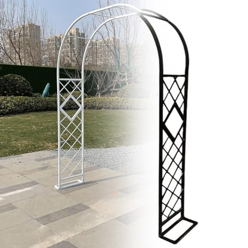 dekorative Gartenzaun, Galvanisierte Metallgarten-Bogen-Pflanzenunterstützungs-mehrfarbige mehrfache Größen mit Basis oder Stange(White-a,220x230cm/7.2x7.5ft) von NIUSABOU