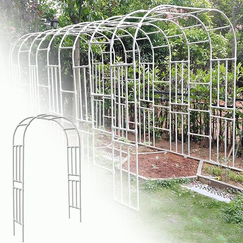dekorative Gartenzaun, Gartenbogen Laube Spalier Hochzeit Party Dekor Pflanzenstütze Multicolor Mehrere Größen(White,3x2.4m/9.8x7.9ft) von NIUSABOU