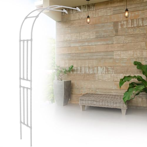 dekorative Gartenzaun, Gartenbogen Laube Spalier Pergola Torbogen Multicolor Mehrere Größen(White,240x240cm/94.5x94.5in) von NIUSABOU
