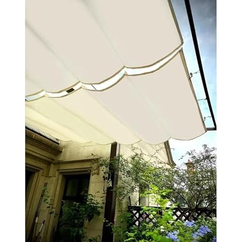 die Segel ausdehnen, Einziehbares Pergola-Vordach, Schiebedraht, Sonnensegel for den Außenbereich, Mehrfarbig, mehrere Größen(Off White,1.5x6m) von NIUSABOU