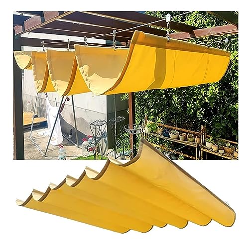 die Segel ausdehnen, Sonnensegel Outdoor Einziehbare Pergola Baldachin PU Wasserdicht Kit Multicolor Mehrere Größen(Yellow,4.27x9.84ft) von NIUSABOU