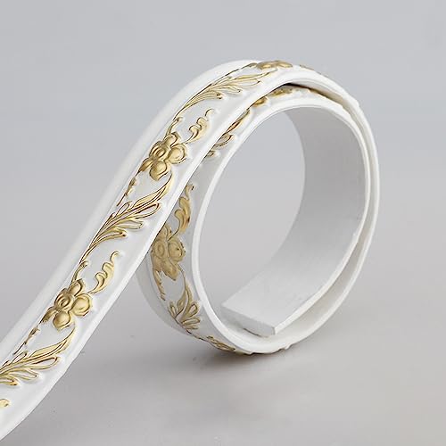 ungeklebte Wandrahmen-Aufkleber, Tapetenbordüre selbstklebend for Badezimmer, Wohnzimmer, Küche, Decke, 3,1 x 500 cm, mehrfarbig(3-platinum) von NIUSABOU