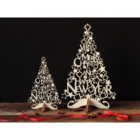 Großer Weihnachtsbaum Aus Holz Mit Wünschen Schreibtisch Dekoration Tolles Weihnachtsgeschenk Weihnachtsdeko von NIUSdesign