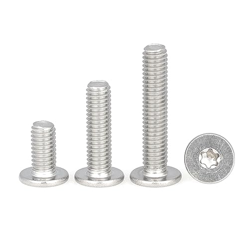 10 Stück M1.6 M2 M2.5 M3 M4 M5 M6 M8 304 Edelstahlcm Sechslappen Torx Dünne Niedrige Flachkopfschraube, M4 von NIUXICH