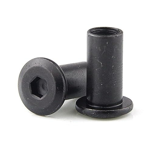 10 Stück M3 M4 M5 M6 M8 Schwarz Große Flache Sechskant-Innensechskant-Niet-Verbindungsstück Insert Joint Sleeve Cap Butt Nut, M5x10mm von NIUXICH