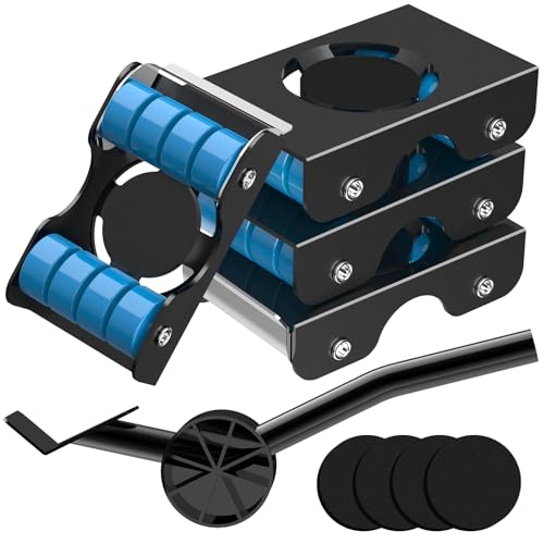 NIUXX Möbelheber, Möbel Transportroller Set, Verbesserter Möbelheber mit Bremsen, Schwerlastrollen Rollen FüR Möbel, Möbelrollen Transportrollen, Möbelroller Umzugsset, Maximale Belastung 350 Kg von NIUXX