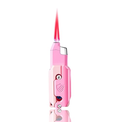 NIVEK Karottenmesser Feuerzeug Nachfüllbar Rote Flamme Winddicht Dekompression Feuerzeug Rettich Faltbar 3D Fidget Stress Angst Erwachsene Neuheit Feuerzeuge (Rosa) von NIVEK