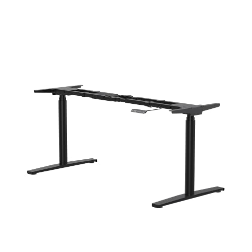 NIVIMA Pro Desk Elektrisch höhenverstellbares Gestell mit Rundsäule, Schwarz, Größe: 140-190 cm von NIVIMA