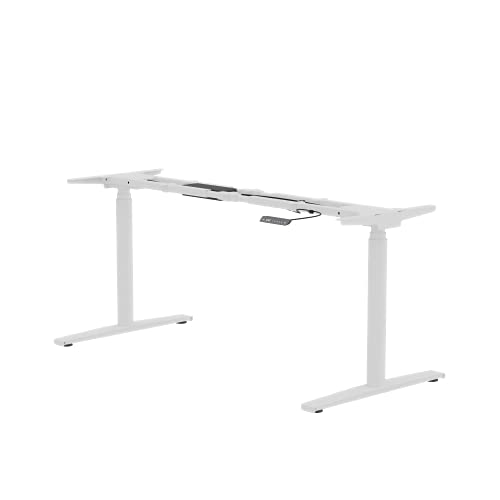 NIVIMA Pro Desk Elektrisch höhenverstellbares Gestell mit Rundsäule, Weiß, Größe: 140-190 cm von NIVIMA