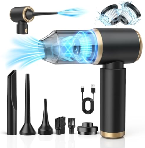 NIWOHOM 120W Handstaubsauger mit Licht, 7500pa/12000Pa Handstaubsauger Kabellos mit Waschbar HEPA-Filter, USB Aufladbar Akku Staubsauger Auto, Handstaubsauger Nass and Trocken für den Auto, Haus,Küche von NIWOHOM