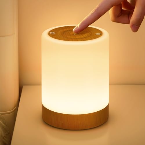 NIWOHOM Nachttischlampe Touch Dimmbar, LED Tischlampe Akku USB Aufladbar mit 256 RGB Farben&5 Modi, Warmweiß Nachtlicht mit Timer Speicherfunktion, Touch Lampe Kabellos für Schlafzimmer, Kinderzimmer NIWOHOM Nachttischlampe Touch Dimmbar, LED Tischlampe Akku USB Aufladbar mit 256 RGB Farben&5 Modi, Warmweiß Nachtlicht mit Timer Speicherfunktion, Touch Lampe Kabellos für Schlafzimmer, Kinderzimmer von NIWOHOM