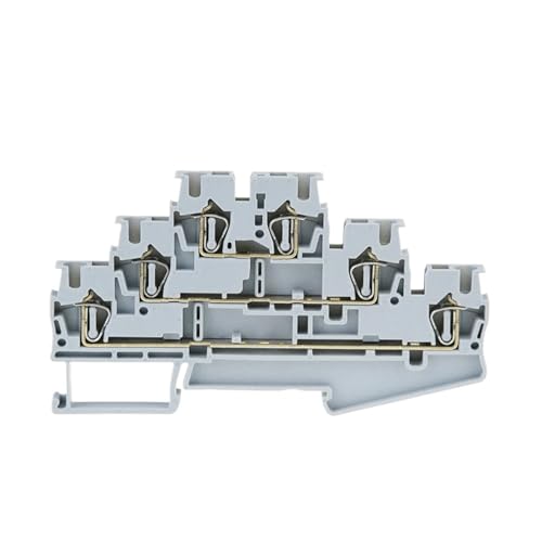 10 Stücke ST-2.5-3L Federklemmenblock Din-Schiene 3-lagig Schraubenlose Verbindung Zugtyp Drahtleiterstecker ST2.5-3L(Gray) von NIWPPKIMX