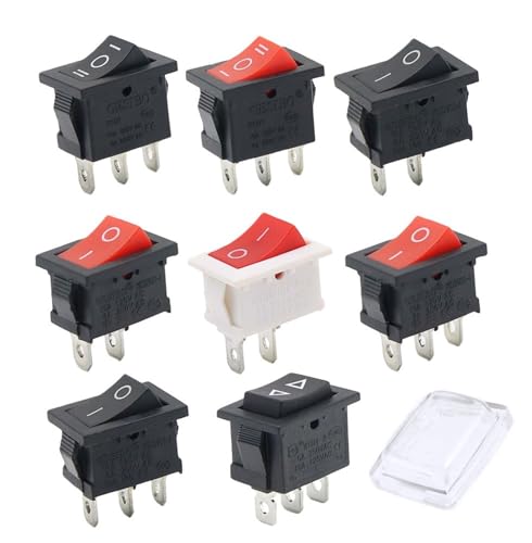 1PCS KCD1 Mini Rot/Schwarz schalter ON-OFF ON-OFF 2/3 Position 2 Pins/3Pins rocker Schalter AC 6A/250V10A/125V(Red On-Off 3 Pin) von NIWPPKIMX
