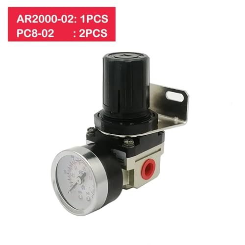 AR2000-02 druckregler G1/4'' Pneumatische luft behandlung einheiten Druck Regelventil(AR2000-02 PC8-02) von NIWPPKIMX