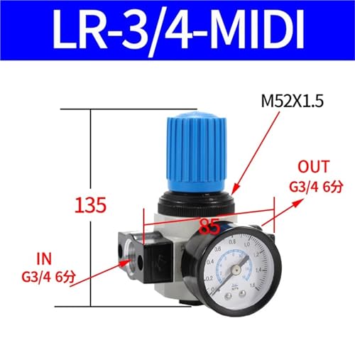 LR 1.6Mpa Hochdruckregler-Luftfilter-Prozessor-Öl-Wasserabscheider LR Precision(LR-G3l4-MIDI) von NIWPPKIMX