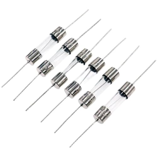 NIWPPKIMX 10 stücke 5 * 20mm Axial Glas Sicherung Flink Mit Anschlusskabel 5 * 20 250 V 0,5 A/1A/2A/3A/3,15 A/4A/5A/6,3 A/8A/10A/12A/15A Sicherungsrohr(6.3A) von NIWPPKIMX