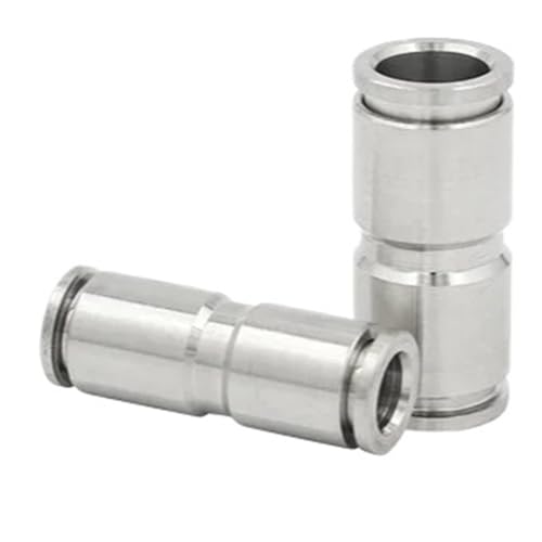 Pneumatische Luftschlauchverschraubung PU Edelstahl 304 Metall Schnellverschlussverschraubungen 4 6 8 10 12 14 16 mm PU Plug-in Luftschlauchverschraubungen(8X8mm 21g) von NIWPPKIMX
