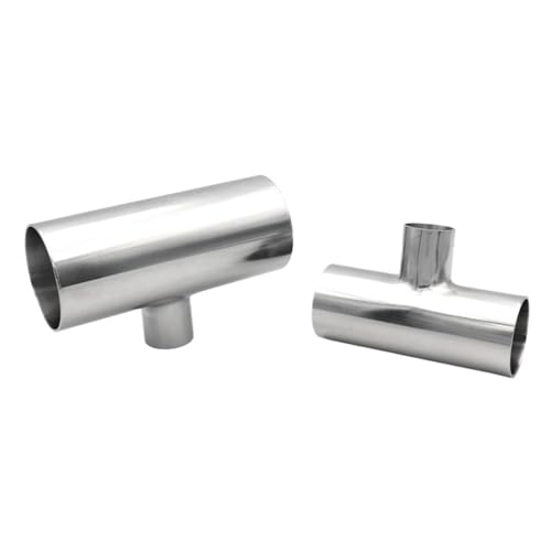 Reduzier-T-Stück, 3-Wege, SS304 Edelstahl, 19 mm bis 102 mm Rohraußendurchmesser, Sanitär-Stoßverschweißtes T-Stück, Rohrverschraubung, selbstgebrautes Bier(76mm-25mm-76mm) von NIWPPKIMX