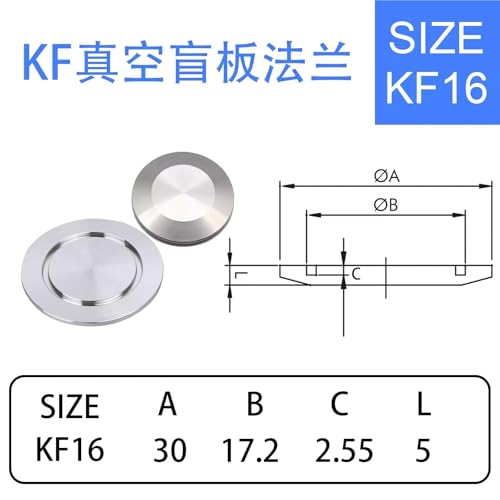 SAP Edelstahl SS304 Aluminium Blindplatte KF Blindflansch NW25 Vakuumflansch Blank KF Vakuumarmaturen KF16 KF25 KF40 KF50(KF16,SS304_2 PACKS) von NIWPPKIMX