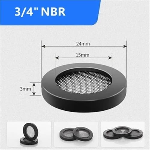 SAP G1/2 G3/4 DN15 DN20 Duschkopf-Netzfilter Gummidichtungsring Packungsscheibe Düsenschlauchdichtung Edelstahl 304(DN20 NBR,20PCS) von NIWPPKIMX