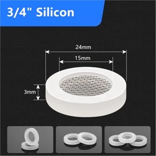 SAP G1/2 G3/4 DN15 DN20 Duschkopf-Netzfilter Gummidichtungsring Packungsscheibe Düsenschlauchdichtung Edelstahl 304(DN20 Silicon,5PCS) von NIWPPKIMX