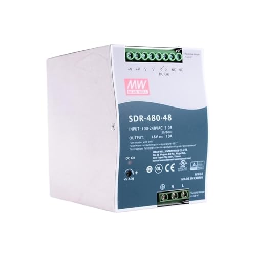 SDR-480-48 DC 48V 10A 480W Industrie-DIN-Schienen-Einzelausgangsnetzteil mit PFC-Funktion von NIWPPKIMX