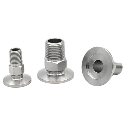 Vakuumflansch KF16/KF25/KF40/KF50 304 Edelstahl Sanitärrohrverschraubung PT Außengewinde Hex 1/8" 1/4" 1/2" 3/4" 3/8" 1" 1-1/2"(KF40,1/4") von NIWPPKIMX