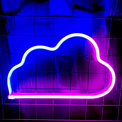 NIWWIN Wolke Neon Schild, Neon Sign Light, Dekorative Wandleuchten,Stimmungslichter im Schlafzimmer,Kinderzimmerdekoration, Weihnachtsdekoration, Geburtstagsgeschenk. Akku oder USB. von NIWWIN