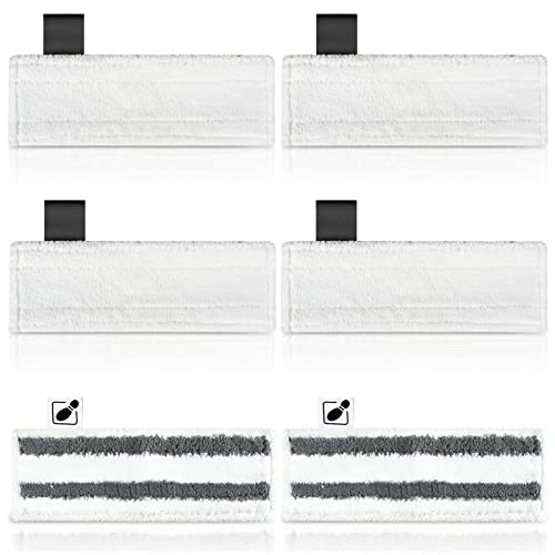 NIXOOT 6 Stück Bodentücher Ersatzteile für Kärcher Dampfreiniger SC 1 SC 2 SC 3 SC 4 SC 5 SI 4 EasyFix, Waschbar Mikrofaserbezug für Alle Böden（4 Bodentücher + 2 Schleif tücher） von NIXOOT