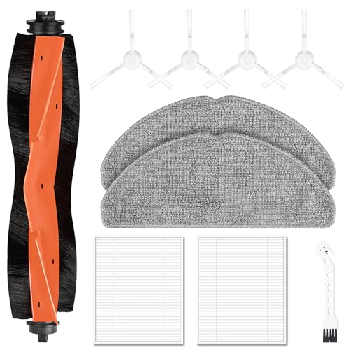10 Stück Zubehörset für Xiaomi S20 Saugroboter, Ersatzteile 1 Hauptbürste 2 Wischpad 2 HEPA Filter 4 Seitenbürste 1 Reinigungszubehör von NIXOOT