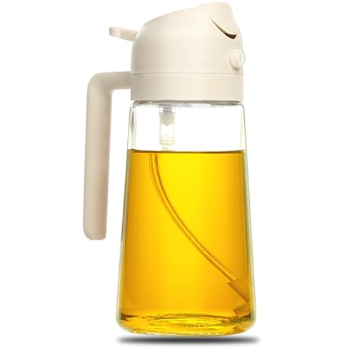 NIXRET 2-in-1 Ölsprüher für Speiseöl | 470ml Glasflasche mit Präziser Ölkontrolle | Aus PP & Bleifreiem Glas | Ideal für Kochen, Grillen & Backen (Weiß) NIXRET 2-in-1 Ölsprüher für Speiseöl | 470ml Glasflasche mit Präziser Ölkontrolle | Aus PP & Bleifreiem Glas | Ideal für Kochen, Grillen & Backen (Weiß) von NIXRET