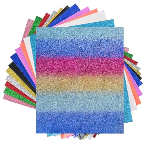NIXRET Plotterfolie Textil,12 Farben Heat Transfer Vinyl 30,5 x 25 cm Flexfolie Plotter Textil Hitzebeständig Textilfolie Plotter Glitzer für Kleidung,Mützen,Hosen,andere Stoffe NIXRET Plotterfolie Textil,12 Farben Heat Transfer Vinyl 30,5 x 25 cm Flexfolie Plotter Textil Hitzebeständig Textilfolie Plotter Glitzer für Kleidung,Mützen,Hosen,andere Stoffe von NIXRET