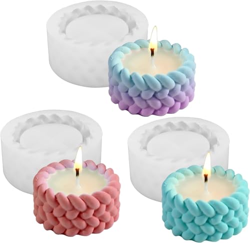 NIXRET Silikonformen Gießformen,2 Stück Kerzenhalter Silikonform für Kerzen Blumentöpfe DIY Wiederverwendbare Teelichthalter Formen für Beton Gips Epoxidharz von NIXRET