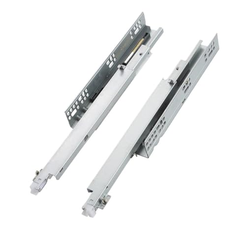 1 Paar 42 mm breite Schubladenführungsschienen mit sanfter Schließung und Bodenmontage – 35 kg Tragkraft, erosionsbeständig, for Holzschränke(24in) von NIYADO
