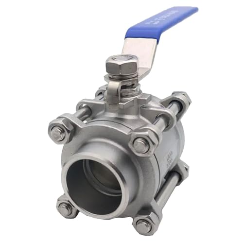 1 Stück 304SS 3-teiliger Kugelhahn – 1/2 Zoll bis 2 Zoll Schweißventil for Wasser, Gas, Öl – langlebiger Rohrschalter DN20 DN25 DN32 DN65 DN80(0.25In) von NIYADO