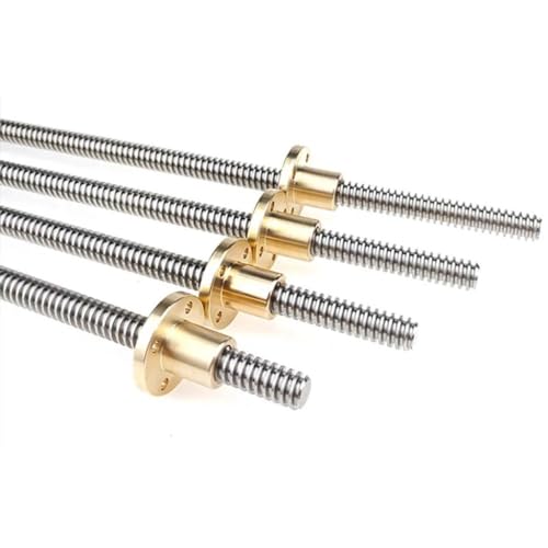 1 Stück T12-Leitspindel for 3D-Drucker – Trapezgewindespindel aus 304er-Stahl mit Kupfermutter, 100–1000 mm, Steigung 2 mm, hochtemperaturbeständig(600mm) von NIYADO